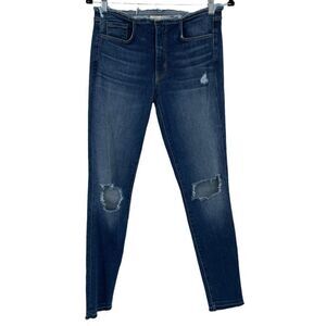Wilson Gabrielle Raw Waist Busted Knees Raw Hem Stretch Skinny Jeans 28